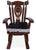 Wooden Rocking Chair Handcarved Back Sunflower Removable Hair-On Cowhide Pillow - RC143-CP