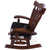 Wooden Rocking Chair Handcarved Back Sunflower Removable Hair-On Cowhide Pillow - RC143-CP
