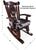 Wooden Rocking Chair Handcarved Back Sunflower Removable Hair-On Cowhide Pillow - RC144-CP