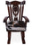 Wooden Rocking Chair Handcarved Back Sunflower Removable Hair-On Cowhide Pillow - RC144-CP