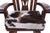 Wooden Rocking Chair Handcarved Back Sunflower Removable Hair-On Cowhide Pillow - RC144-CP