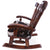 Wooden Rocking Chair Handcarved Back Sunflower Removable Hair-On Cowhide Pillow - RC144-CP