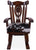 Wooden Rocking Chair Handcarved Back Sunflower Removable Hair-On Cowhide Pillow - RC145-CP