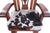 Wooden Rocking Chair Handcarved Back Sunflower Removable Hair-On Cowhide Pillow - RC145-CP