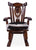 Wooden Rocking Chair Handcarved Back Sunflower Removable Hair-On Cowhide Pillow - RC146-CP