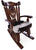 Wooden Rocking Chair Handcarved Back Sunflower Removable Hair-On Cowhide Pillow - RC146-CP
