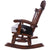 Wooden Rocking Chair Handcarved Back Sunflower Removable Hair-On Cowhide Pillow - RC146-CP