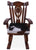 Wooden Rocking Chair Handcarved Back Sunflower Removable Hair-On Cowhide Pillow - RC147-CP