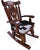 Wooden Rocking Chair Handcarved Back Sunflower Removable Hair-On Cowhide Pillow - RC147-CP