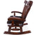 Wooden Rocking Chair Handcarved Back Sunflower Removable Hair-On Cowhide Pillow - RC147-CP