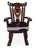 Wooden Rocking Chair Handcarved Back Sunflower Removable Hair-On Cowhide Pillow - RC148-CP