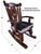 Wooden Rocking Chair Handcarved Back Sunflower Removable Hair-On Cowhide Pillow - RC148-CP