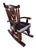 Wooden Rocking Chair Handcarved Back Sunflower Removable Hair-On Cowhide Pillow - RC148-CP