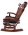 Wooden Rocking Chair Handcarved Back Sunflower Removable Hair-On Cowhide Pillow - RC148-CP