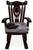 Wooden Rocking Chair Handcarved Back Sunflower Removable Hair-On Cowhide Pillow - RC149-CP