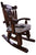 Wooden Rocking Chair Handcarved Back Sunflower Removable Hair-On Cowhide Pillow - RC149-CP