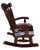 Wooden Rocking Chair Handcarved Back Sunflower Removable Hair-On Cowhide Pillow - RC149-CP