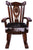 Wooden Rocking Chair Handcarved Back Sunflower Removable Hair-On Cowhide Pillow - RC150-CP