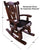 Wooden Rocking Chair Handcarved Back Sunflower Removable Hair-On Cowhide Pillow - RC150-CP