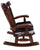 Wooden Rocking Chair Handcarved Back Sunflower Removable Hair-On Cowhide Pillow - RC150-CP