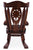 Wooden Rocking Chair Handcarved Back Sunflower Removable Hair-On Cowhide Pillow - RC150-CP