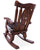Wooden Rocking Chair Handcarved Back Sunflower Removable Hair-On Cowhide Pillow - RC150-CP