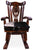 Wooden Rocking Chair Handcarved Back Sunflower Removable Hair-On Cowhide Pillow - RC151-CP
