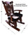 Wooden Rocking Chair Handcarved Back Sunflower Removable Hair-On Cowhide Pillow - RC151-CP