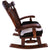 Wooden Rocking Chair Handcarved Back Sunflower Removable Hair-On Cowhide Pillow - RC151-CP