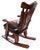 Wooden Rocking Chair Handcarved Back Sunflower Removable Hair-On Cowhide Pillow - RC151-CP