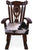Wooden Rocking Chair Handcarved Back Sunflower Removable Hair-On Cowhide Pillow - RC152-CP