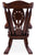 Wooden Rocking Chair Handcarved Back Sunflower Removable Hair-On Cowhide Pillow - RC152-CP