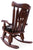 Wooden Rocking Chair Handcarved Back Sunflower Removable Hair-On Cowhide Pillow - RC152-CP