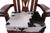Wooden Rocking Chair Handcarved Back Sunflower Removable Hair-On Cowhide Pillow - RC152-CP