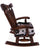 Wooden Rocking Chair Handcarved Back Sunflower Removable Hair-On Cowhide Pillow - RC152-CP
