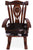 Wooden Rocking Chair Handcarved Back Sunflower Removable Hair-On Cowhide Pillow - RC153-CP