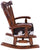 Wooden Rocking Chair Handcarved Back Sunflower Removable Hair-On Cowhide Pillow - RC153-CP