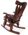 Wooden Rocking Chair Handcarved Back Sunflower Removable Hair-On Cowhide Pillow - RC153-CP