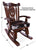 Wooden Rocking Chair Handcarved Back Sunflower Removable Hair-On Cowhide Pillow - RC153-CP