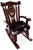 Wooden Rocking Chair Handcarved Back Sunflower Removable Hair-On Cowhide Pillow - RC153-CP