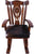 Wooden Rocking Chair Handcarved Back Sunflower Removable Hair-On Cowhide Pillow - RC154-CP
