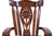 Wooden Rocking Chair Handcarved Back Sunflower Removable Hair-On Cowhide Pillow - RC154-CP