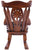 Wooden Rocking Chair Handcarved Back Sunflower Removable Hair-On Cowhide Pillow - RC154-CP