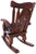 Wooden Rocking Chair Handcarved Back Sunflower Removable Hair-On Cowhide Pillow - RC154-CP