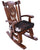 Wooden Rocking Chair Handcarved Back Sunflower Removable Hair-On Cowhide Pillow - RC154-CP