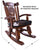 Wooden Rocking Chair Handcarved Back Sunflower Removable Hair-On Cowhide Pillow - RC154-CP