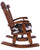 Wooden Rocking Chair Handcarved Back Sunflower Removable Hair-On Cowhide Pillow - RC154-CP