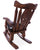 Wooden Rocking Chair Handcarved Back Sunflower Removable Hair-On Cowhide Pillow - RC155-CP