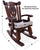 Wooden Rocking Chair Handcarved Back Sunflower Removable Hair-On Cowhide Pillow - RC155-CP