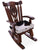 Wooden Rocking Chair Handcarved Back Sunflower Removable Hair-On Cowhide Pillow - RC155-CP